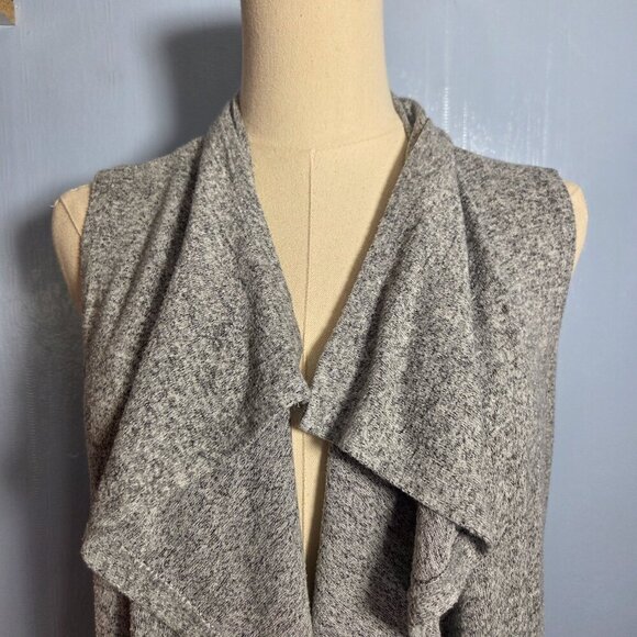 Juicy Couture Extra Small Light Heathered Gray Sleeveless Long Open Duster Vest - Picture 2 of 7